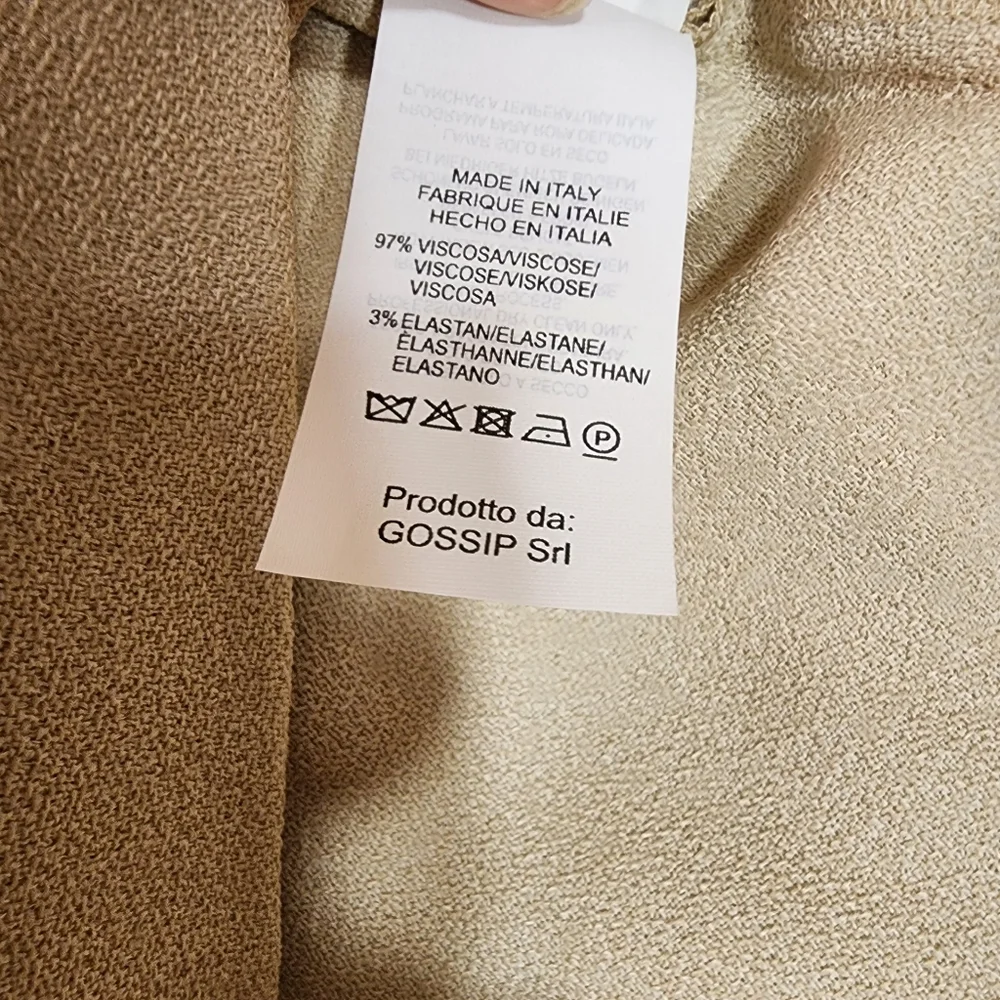 ANTONELLI silk crepe beige midi dress zipper closure - Picture 14 of 14